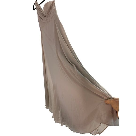 Celebrate DB Studio Size 10 Maxi Nude One Shoulder Bridesmaid Dress NWT 6334 - Picture 6 of 16